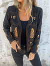 Women's Rhinestone Long-sleeved Cardigan