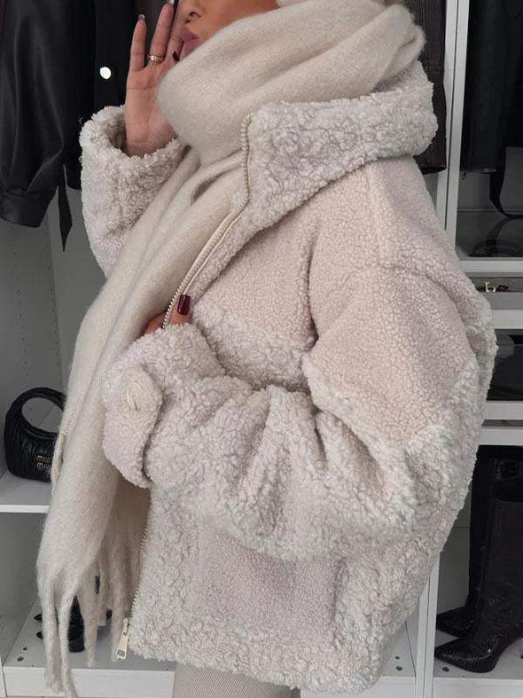 Women's Lapel Long Sleeve Fur Coat