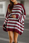 Casual Striped Long Sleeve Pullover Sweater