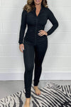 Women's Solid Pleated Zipper Suit Fashion Trends