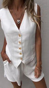 Cotton and Linen Vest Set