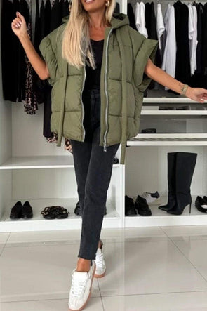 Women's Multi-color V-neck Solid Color Casual Vest Coat