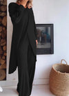 Round Neck Long Cardigan and Trousers Suit