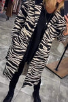 Women's Fashion Zebra Pattern Coat