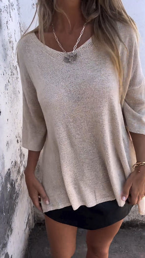 Crew Neck Knitted Comfort Top