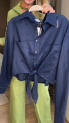 Cotton and Linen Lapel Elegant Long-sleeved Two-piece Suit