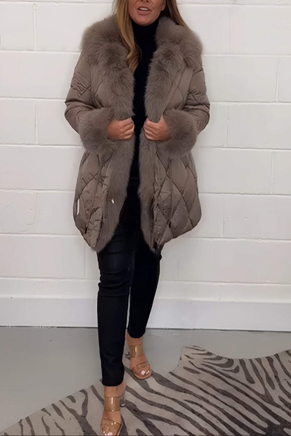 Women's Casual Fur Collar Thick Cotton Coat Fashion Trends