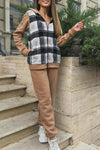 Women's Casual Plush Plaid Two-piece Set