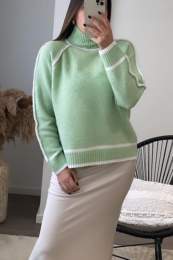 Women's Gorgeous soft knit exposed white seam jumper