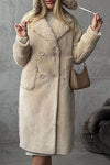 Women's Lapel Fur Patchwork Jacket Coat