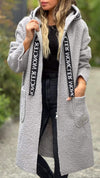 Women's Hooded Lambskin Long-sleeved Coat