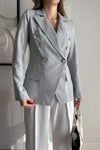 Women's Fashion Solid Color Lapel Asymmetric Placket Suit Jacket