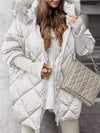 Women's Fur Hooded Long-sleeved Casual Cotton Jacket