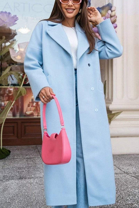 Women's Casual Lapel Long Trench Coat