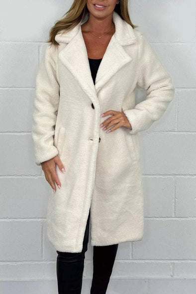 Women's solid color teddy coat