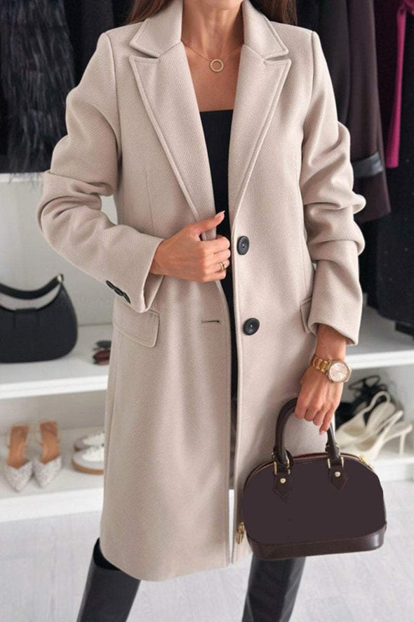 Women's Casual Solid Color Long Coat