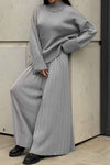 Women's Turtleneck Long Sleeve Sweatshirt Two Piece Set