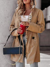 Women's Autumn and Winter Hooded Long-sleeved Plaid Mid-length Coat