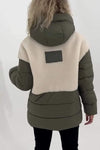 Women's Casual Solid Color Plush Patchwork Zipped Jacket