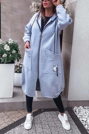 Women's Casual Hooded Zip Coat