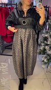 Women's Lapel Leopard Print Casual Dress