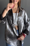 Women's Fashion Gold Hot Stamping Shirt Jacket