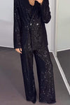 Women's Fashion Sequined Jacket & Pants Two-piece Set