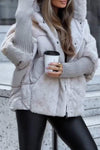 Women's Hooded Long-sleeved Fur Patchwork Winter Casual Coat