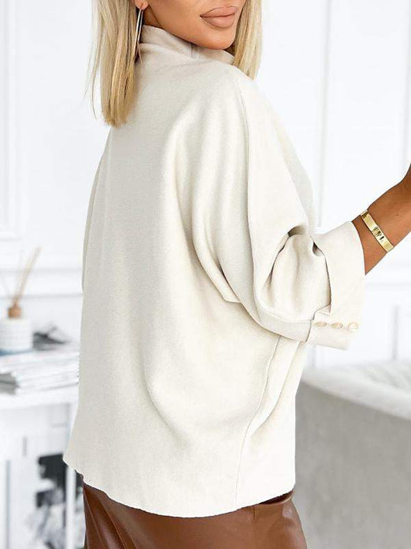 Women's Turtleneck Mid-long-sleeved Knit Sweater Top