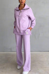 Women's Casual Lapel Half-zip Two-piece Suit