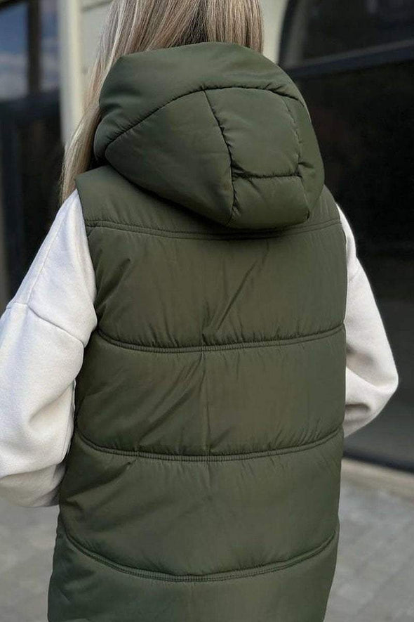 Solid Color Casual Zipper Vest Jacket