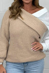 Women's Chunky Knit One Shoulder Shirt Jumper