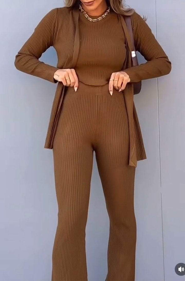 Women's Knitted Casual Three-piece Suit