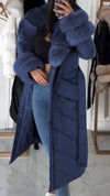 Women's Furry Long Warm Casual Cotton Coat