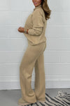 Women's Fine Knit High Neck Zip Jumper Top & Trouser Co-Ord