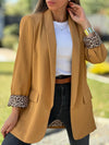 Women's Casual Leopard Print Contrast Blazer