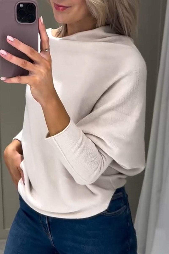 Women's High Collar Long Sleeve Casual Knitted Top