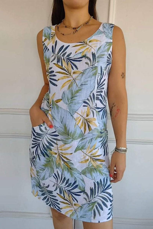 Women's Round Neck Sleeveless Dress