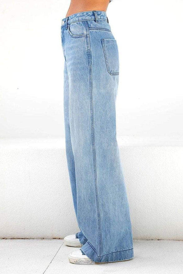 Women's High Waist Loose Wide Leg Jeans