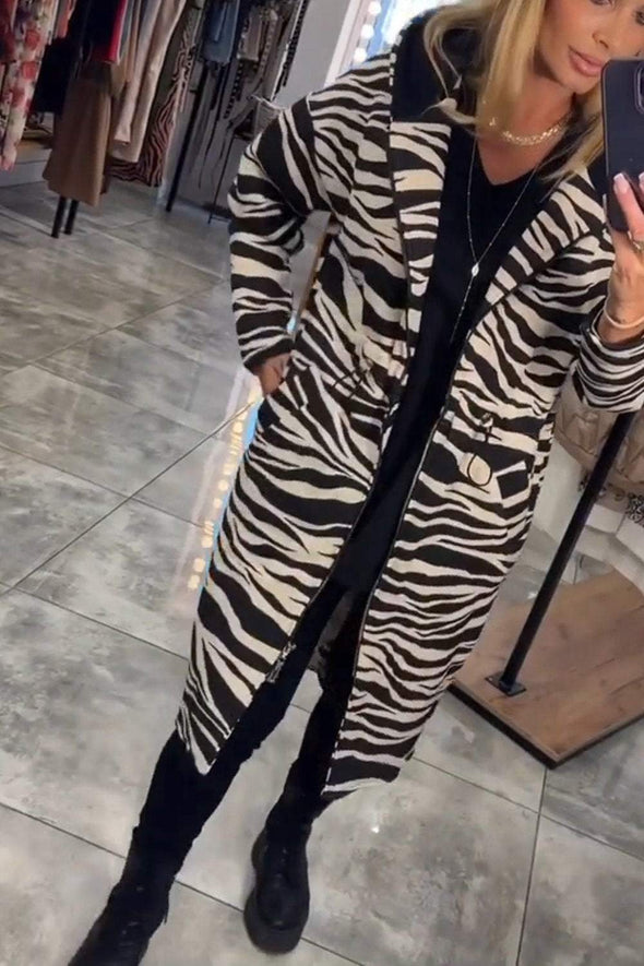 Women's Fashion Zebra Pattern Coat