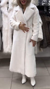 Women's Lapel Faux Fur Warm Casual Long Coat