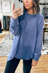 Women's Casual Round Neck Half-button Long-sleeved T-shirt