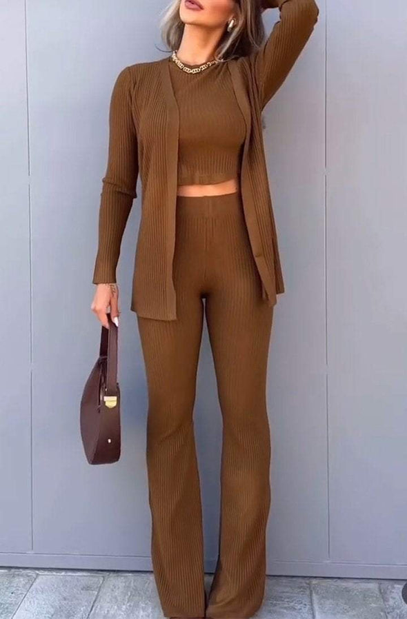 Women's Knitted Casual Three-piece Suit