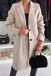 Women's Lapel Woolen Casual Long Coat