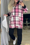 Women's Casual Plaid Print Long-sleeved Sweatshirt Two-piece Set