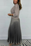 Women's solid color Long Sleeve Jumper & Pleated Bottom Dress Fashion Trends