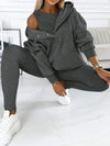 (S-5XL) Plus Size Casual and Comfortable Hooded Sweatshirt Three-piece Suit