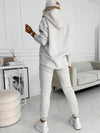 Women's Fashionable Solid Color Hooded Sweatshirt 3-piece Set