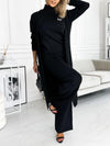 Women's Solid Color Cardigan 3 pieces Tank and Trousers
