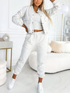 Women's Casual Solid Color Sweatshirt 3 pieces Tank and Trousers